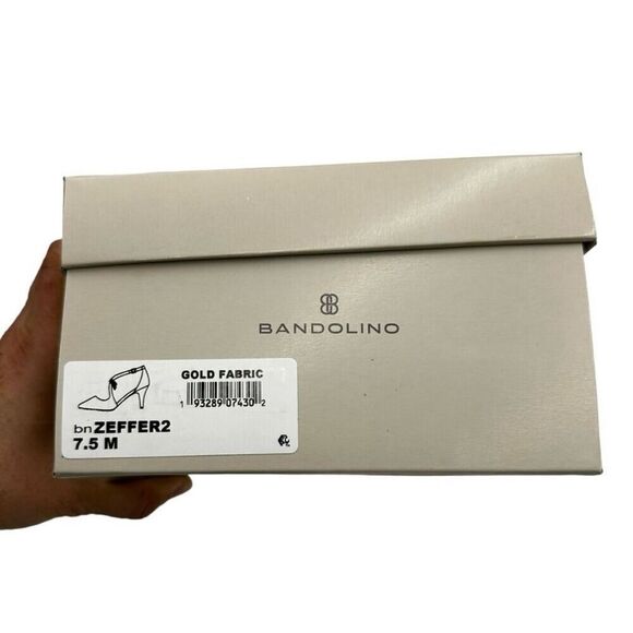 Bandolino Women's Zeffer Detail Dress Pumps Gold Fabric Stiletto Heels NWT 7.5 M - Picture 10 of 10